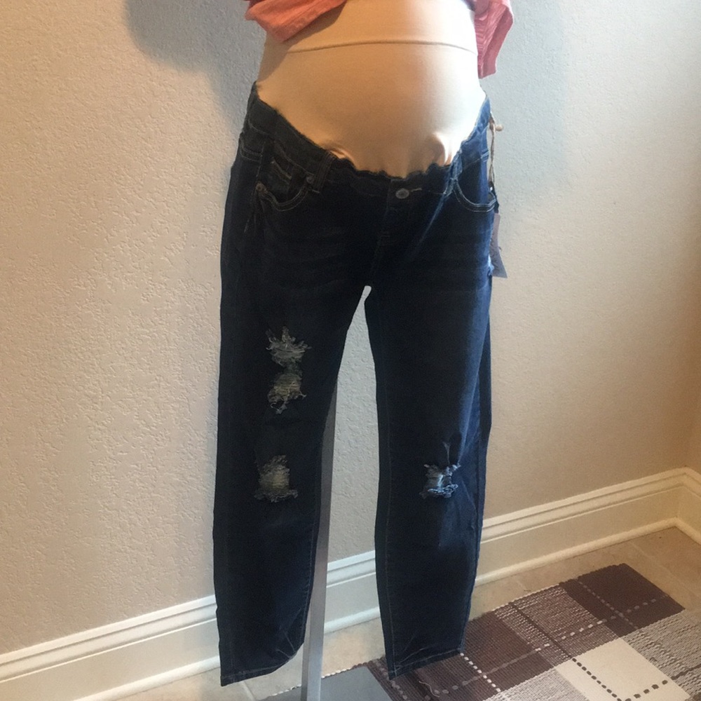 Maternity Distressed Skinny Jeans